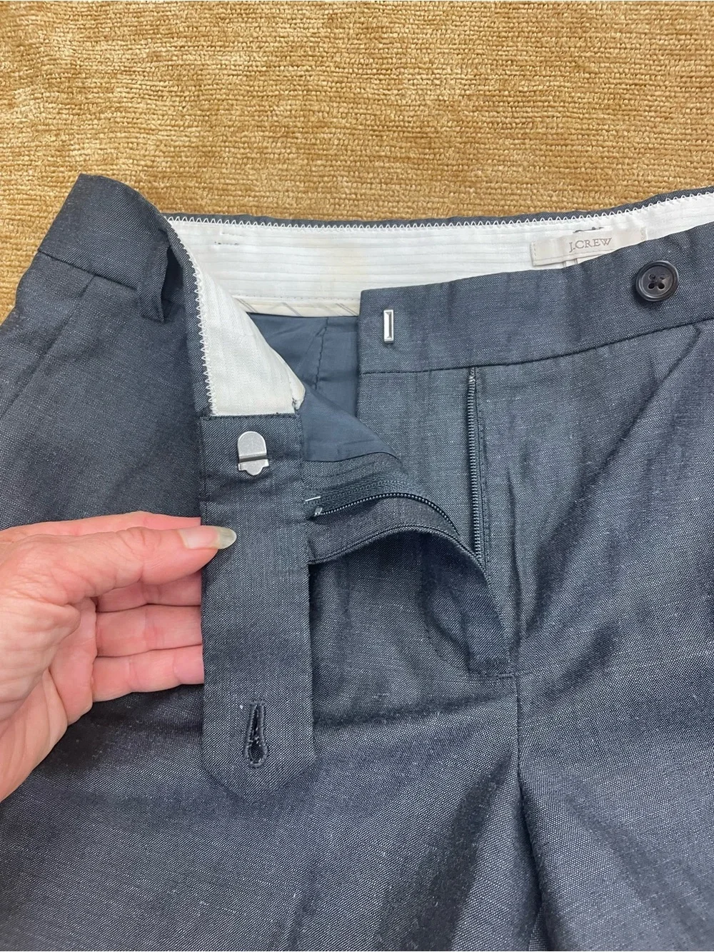 J. Crew Short Tailored, size 2, dark gray, wool/linen blend mid rise Shorts